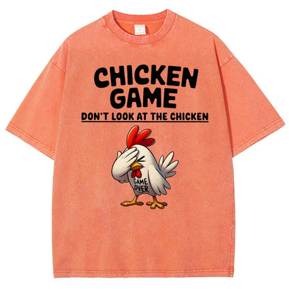 Chicken Game Don't Look At The Chicken Funny Vintage Distressed T-shirt