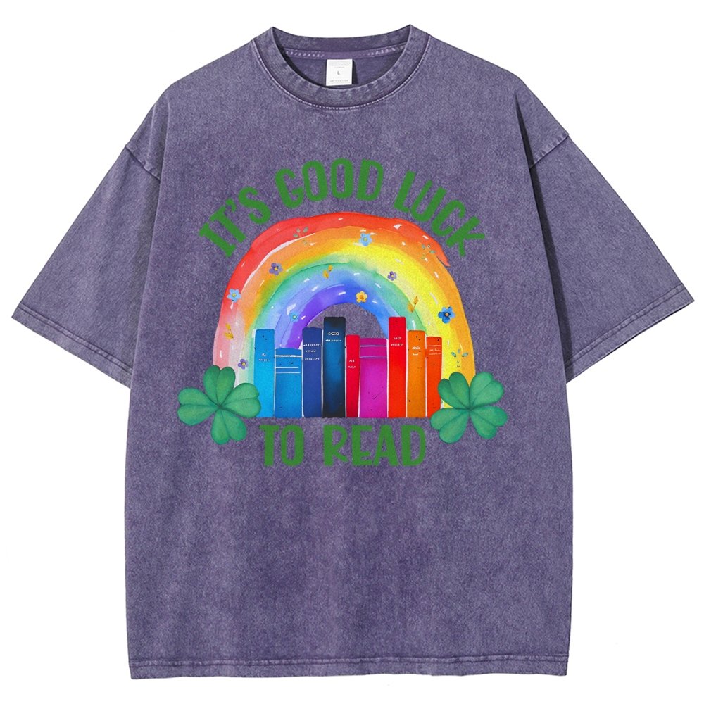 It's Good Luck to Read Shirt, St. Patrick's Day Reading Vintage Distressed T-shirt