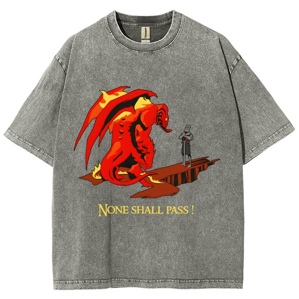 None Shall Pass Vintage Distressed T-shirt