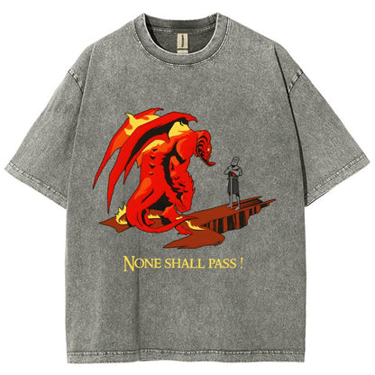 None Shall Pass Vintage Distressed T-shirt