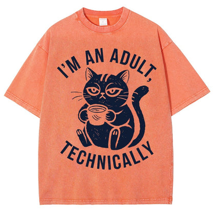 I'm an adult technically Vintage Distressed T-shirt