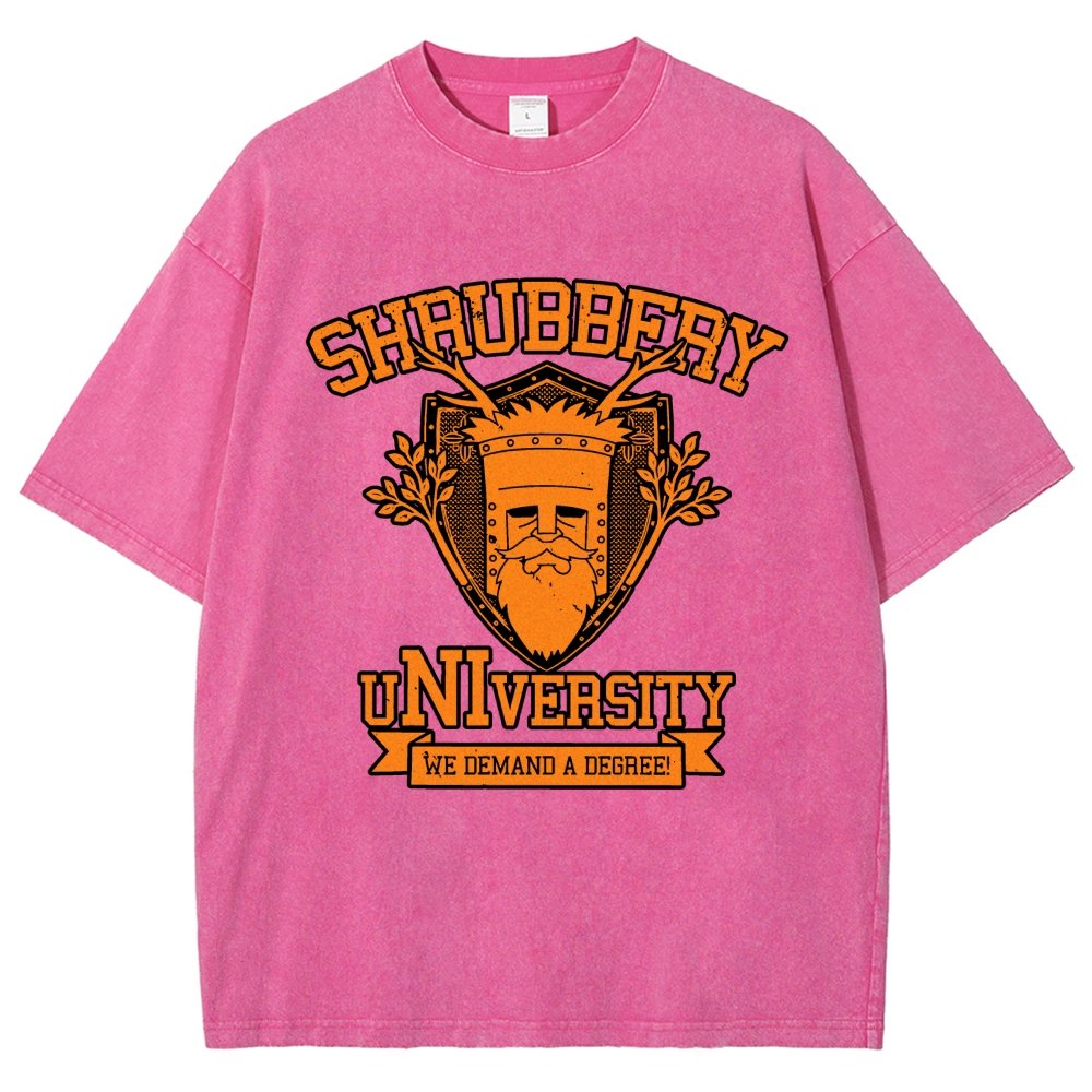 Shrubbery University Vintage Distressed T-shirt