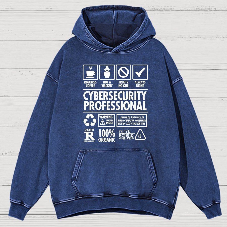 Cybersecurity Professional Vintage Distressed Hoodie