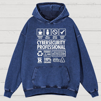 Cybersecurity Professional Vintage Distressed Hoodie