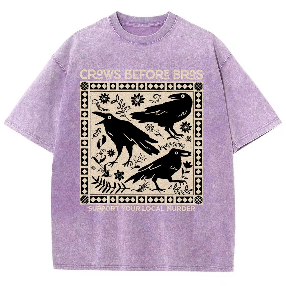 Crows Before Bros Vintage Distressed T-shirt