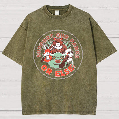 Support our Parks OR ELSE.Vintage Distressed T-shirt