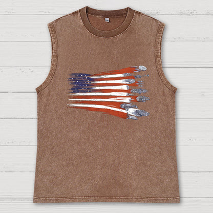 Space Adventurers Flag Vintage Distressed Washed Tank