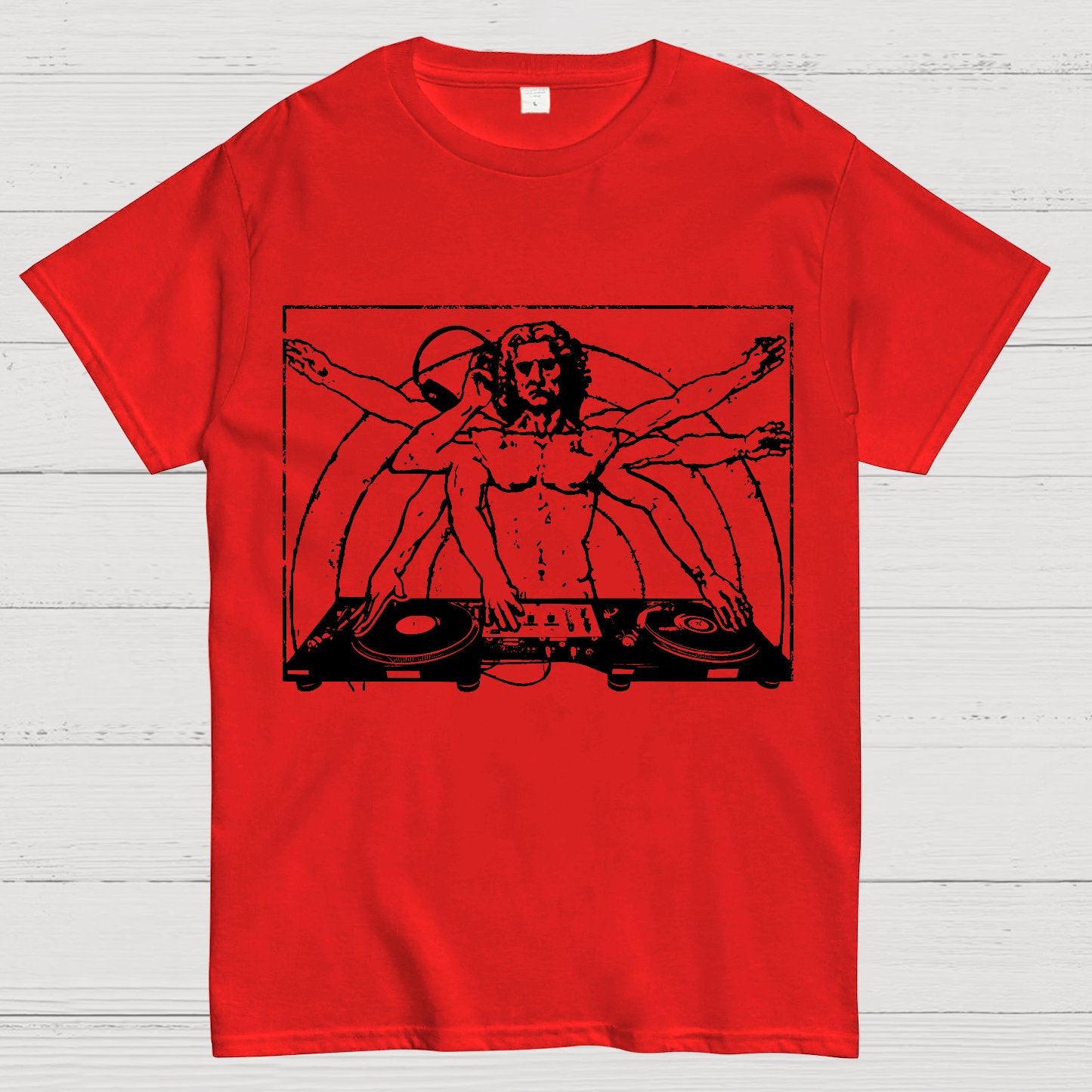 Vitruvian-DJ Geek T-Shirt