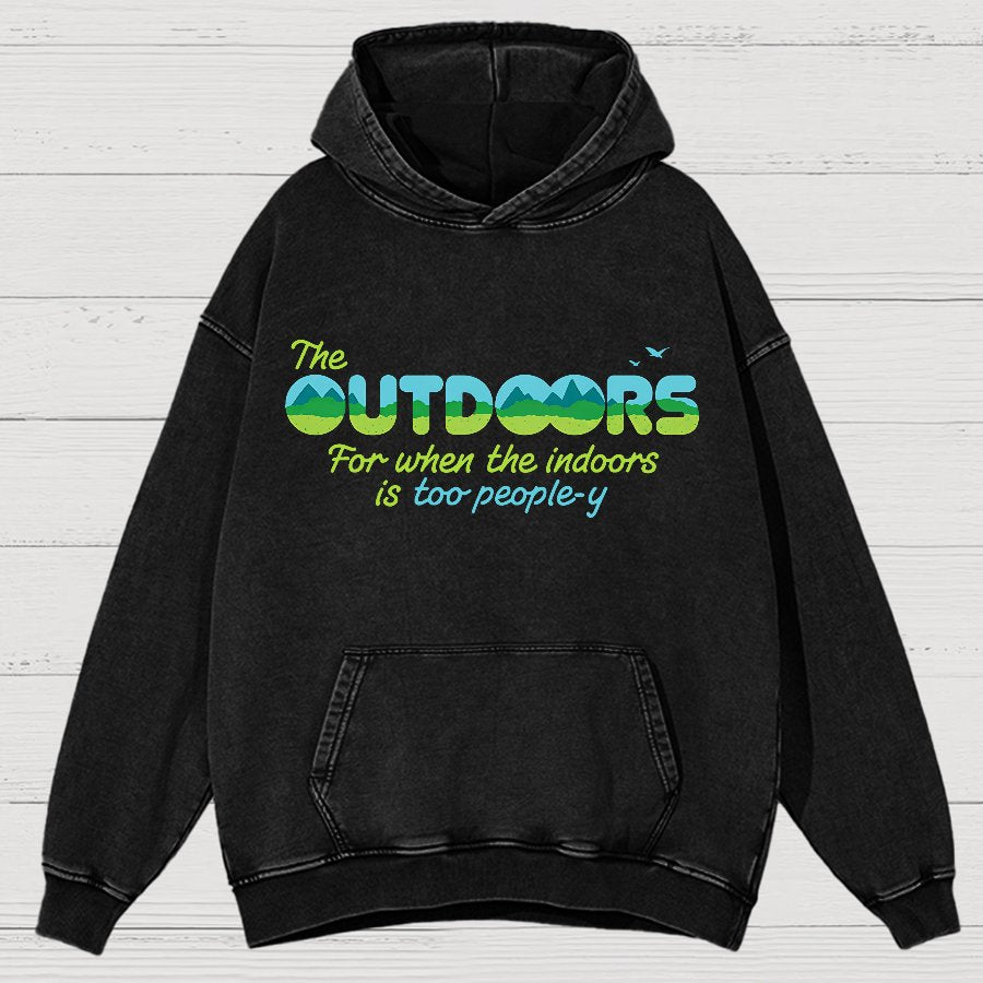 Because The Indoors Is Too People-Y Vintage Distressed Hoodie