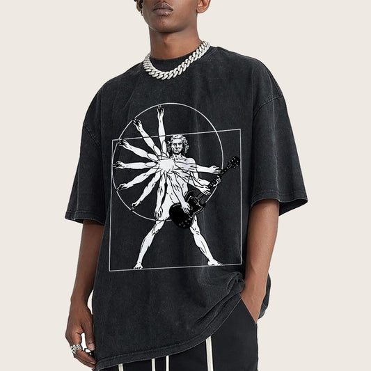 Vitruvian Man Vintage Distressed T-shirt
