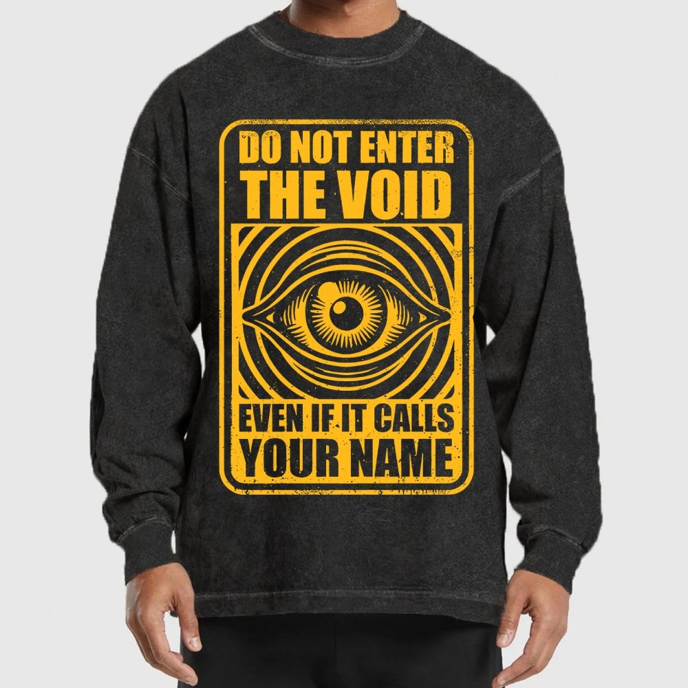 Horror Signs Call Void Washed Long Sleeve Tee