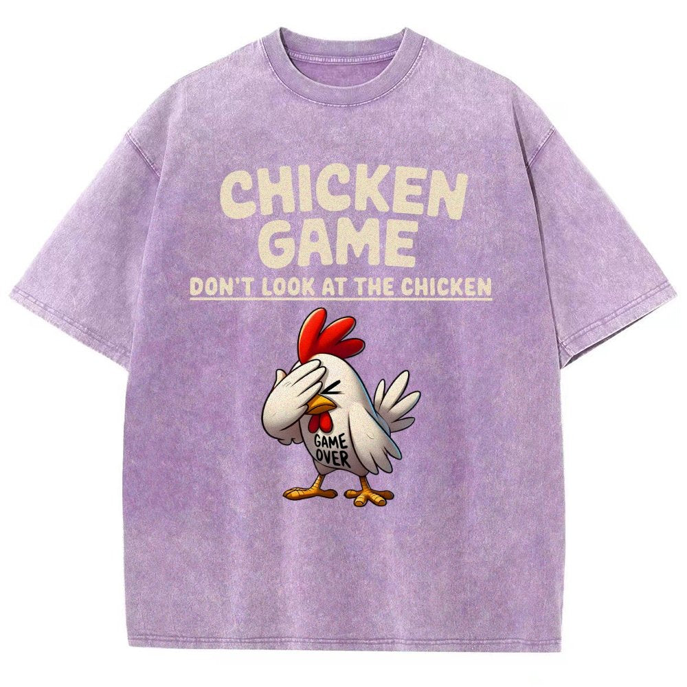 Chicken Game Don't Look At The Chicken Funny Vintage Distressed T-shirt