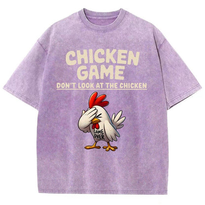 Chicken Game Don't Look At The Chicken Funny Vintage Distressed T-shirt
