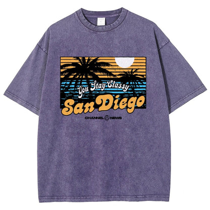 You Stay Classy San Diego Vintage Distressed T-shirt