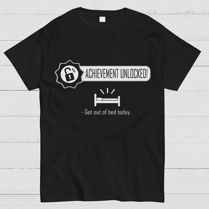 Achievement Unlocked：Out of Bed Funny Geek T-Shirt