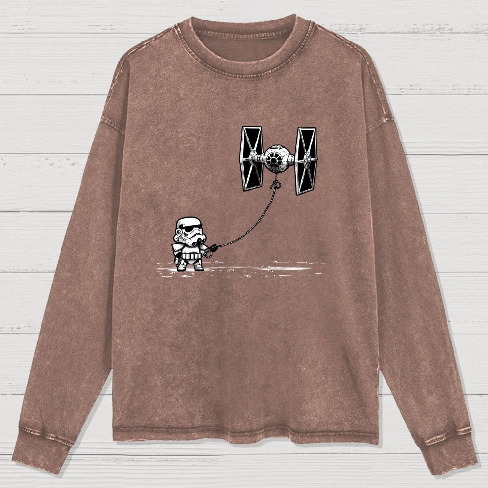 Flying The Galactic Alliance's Kite Washed Long Sleeve Tee