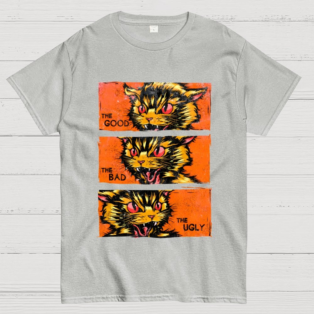The Good The Bad The Ugly Cat Geek T-Shirt