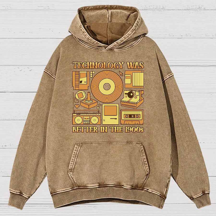 Technology Was Better In The 1900s Vintage Distressed Hoodie