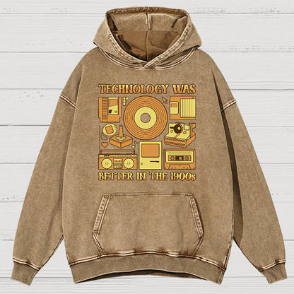Technology Was Better In The 1900s Vintage Distressed Hoodie
