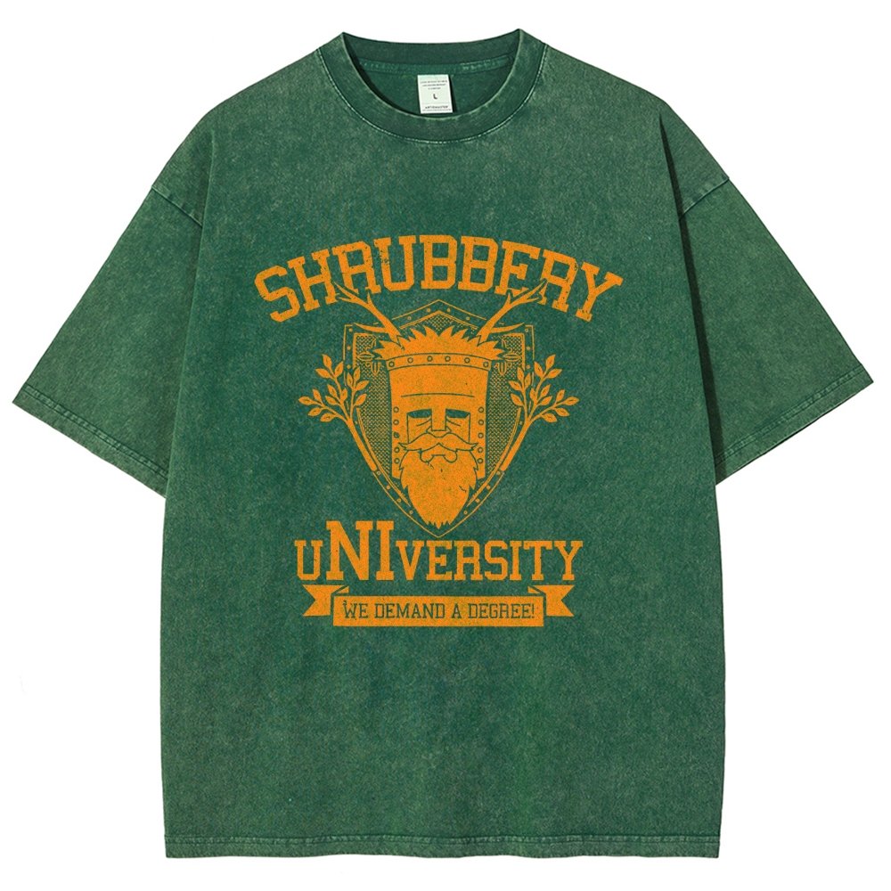 Shrubbery University Vintage Distressed T-shirt