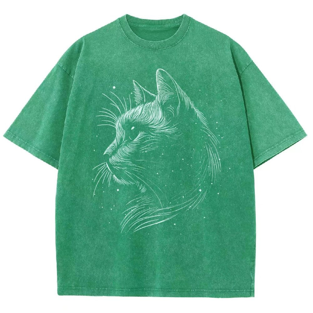 Space cat Vintage Distressed T-shirt