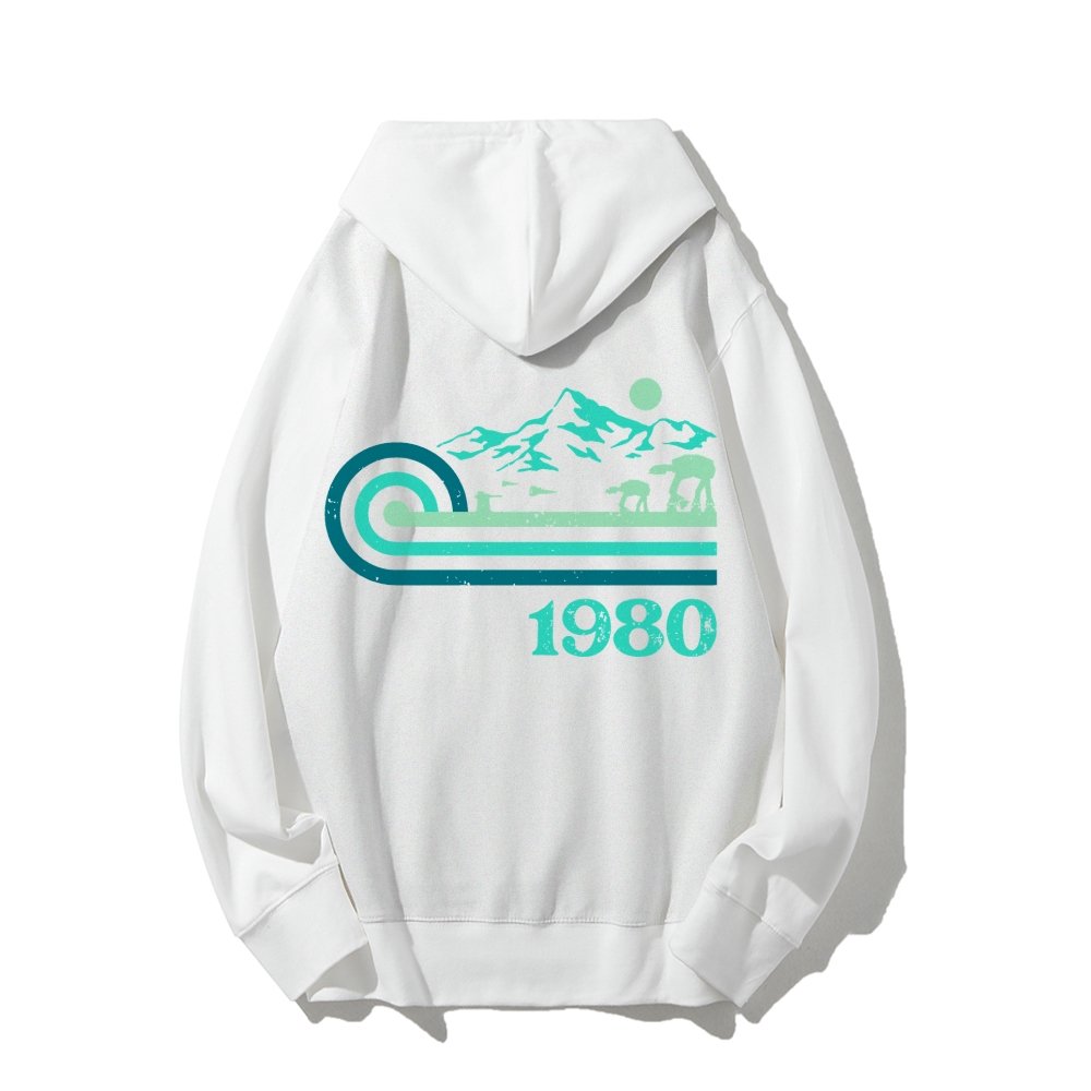 Retro Vintage Base Printed Back Unisex Cotton Hoodie
