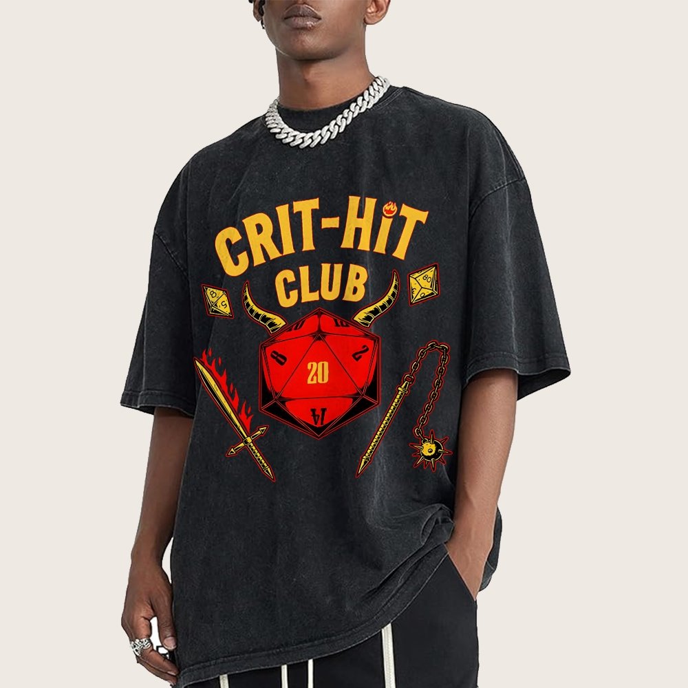 Crit-Hit Club Vintage Distressed T-shirt