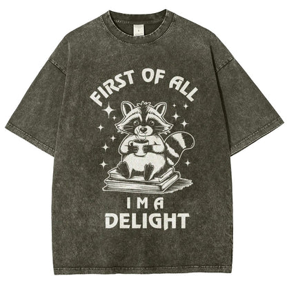 First Of All I'm A Delight Vintage Distressed T-shirt