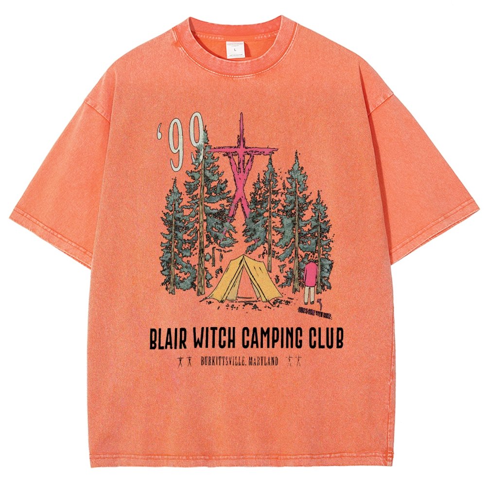 Witch Camping Vintage Distressed T-shirt