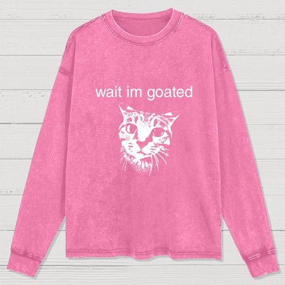Wait I'm Goated Washed Long Sleeve Tee