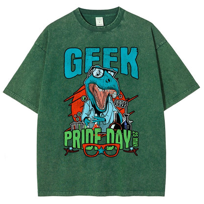 Geek Pride Day Dinosaur Rex Vintage Distressed T-shirt