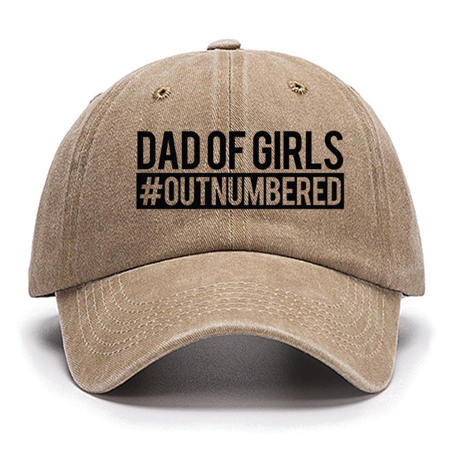 Dad of Girls Outnumbered, Father's Day Funny Cotton Hat