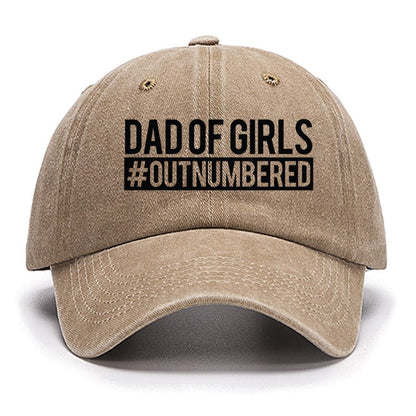 Dad of Girls Outnumbered, Father's Day Funny Cotton Hat