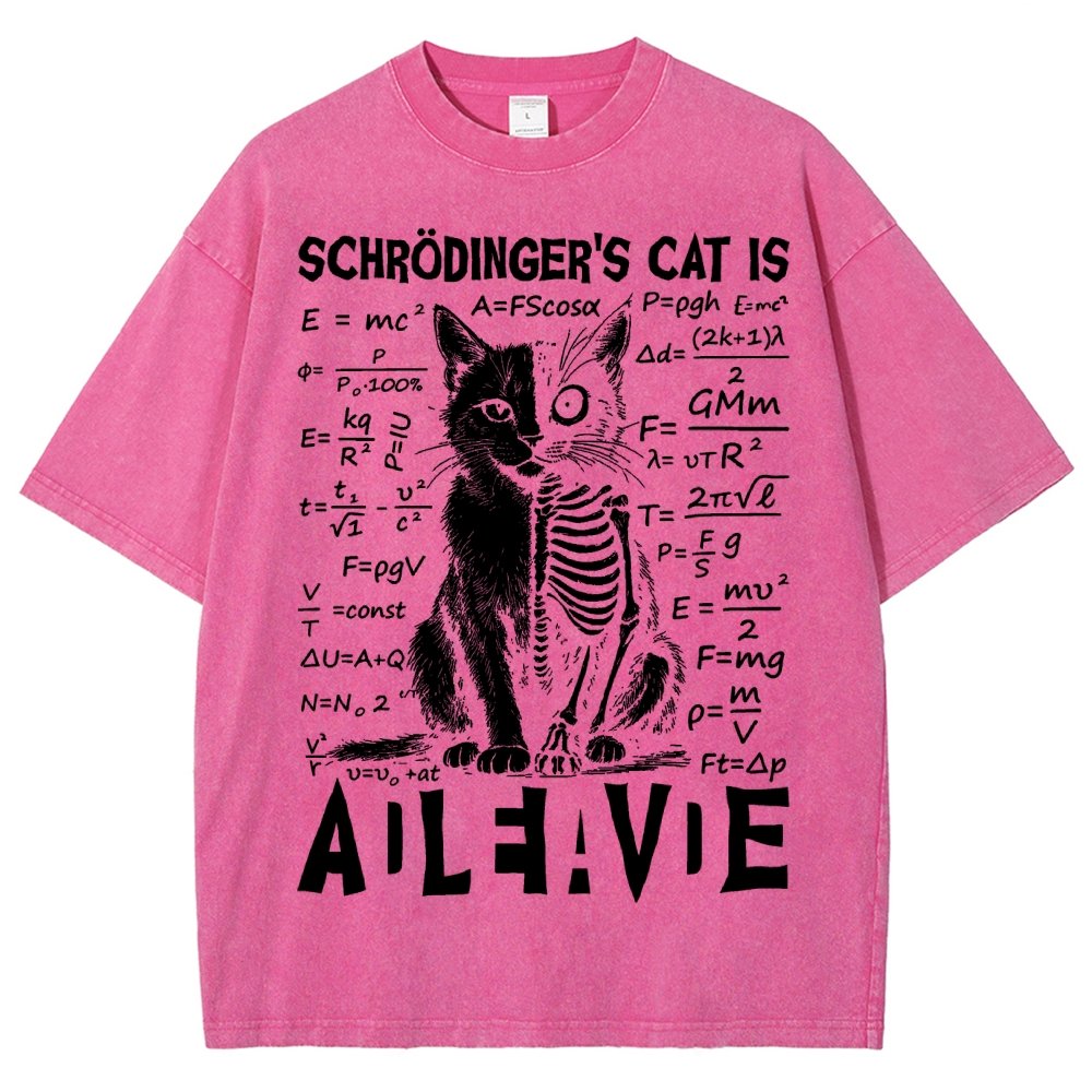 Schrödinger's Cat Dead And Alive Vintage Distressed T-shirt