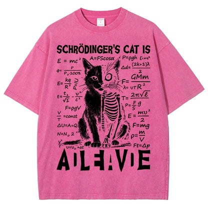 Schrödinger's Cat Dead And Alive Vintage Distressed T-shirt