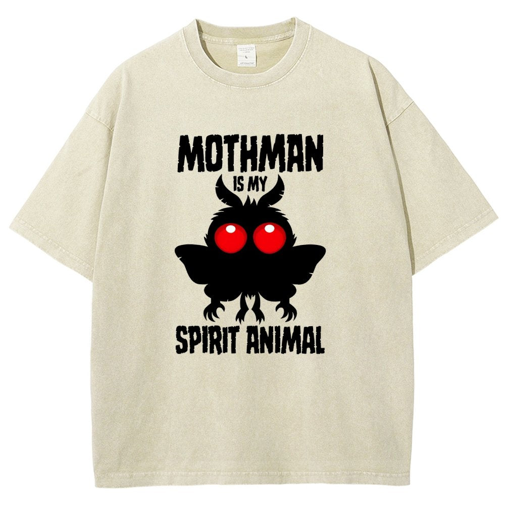 Mothman Is My Spirit Animal Dark Vintage Distressed T-shirt