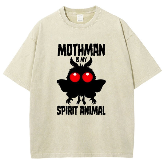 Mothman Is My Spirit Animal Dark Vintage Distressed T-shirt