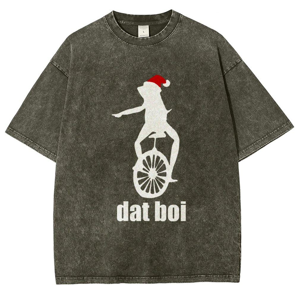 Christmas Here Comes Dat Boi Waddup Meme Vintage Distressed T-shirt