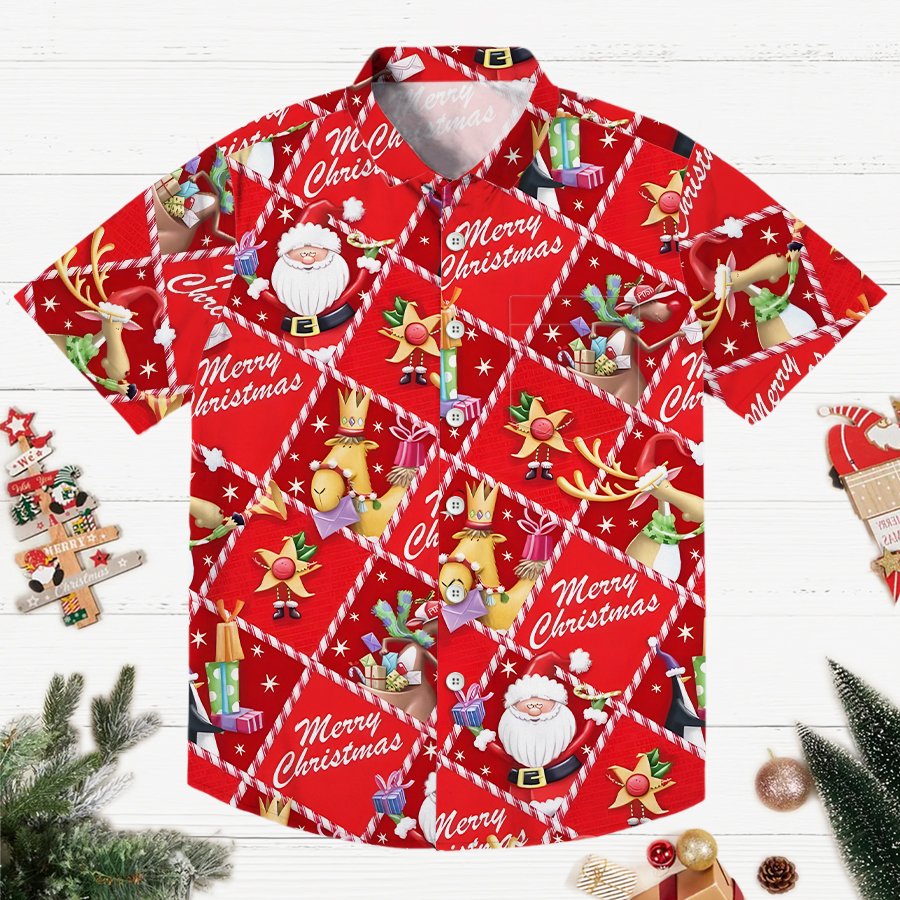 Merry Christmas Pattern Print Geeky Shirt