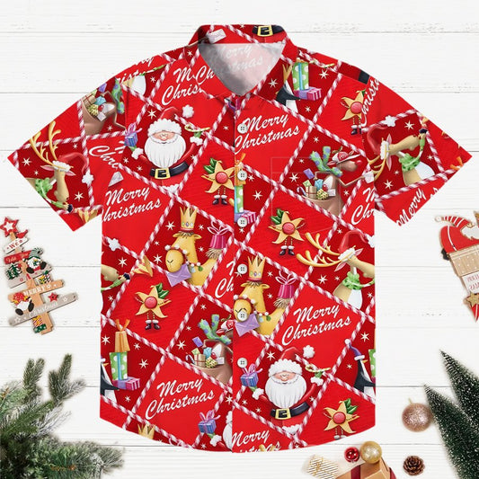Merry Christmas Pattern Print Geeky Shirt