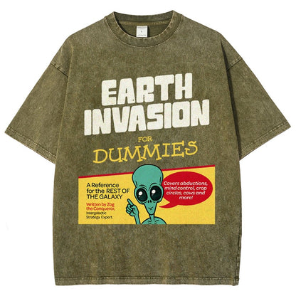 Earth Invasion for Dummies Vintage Distressed T-shirt