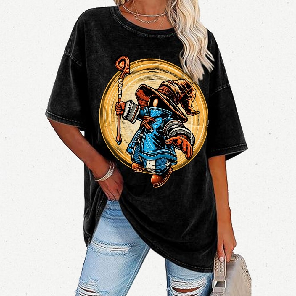 The Black Mage Vintage Distressed T-shirt