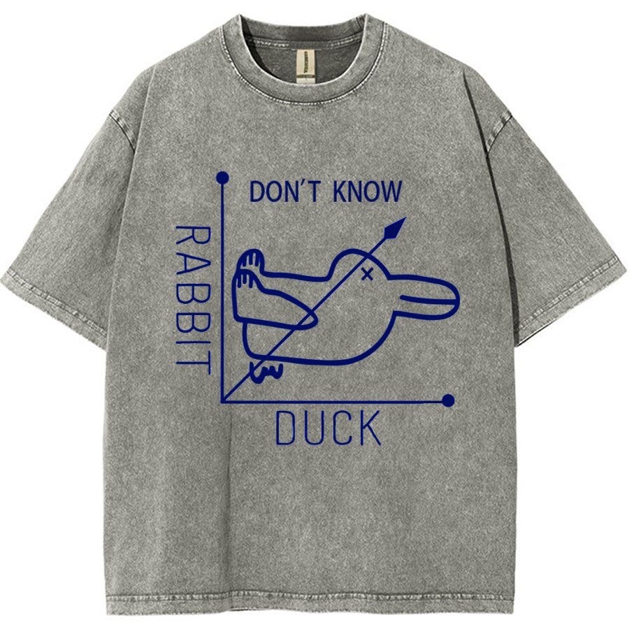 Rabbit or Duck - Don't know - Math Graph Vintage Distressed T-shirt