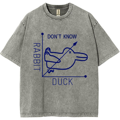 Rabbit or Duck - Don't know - Math Graph Vintage Distressed T-shirt