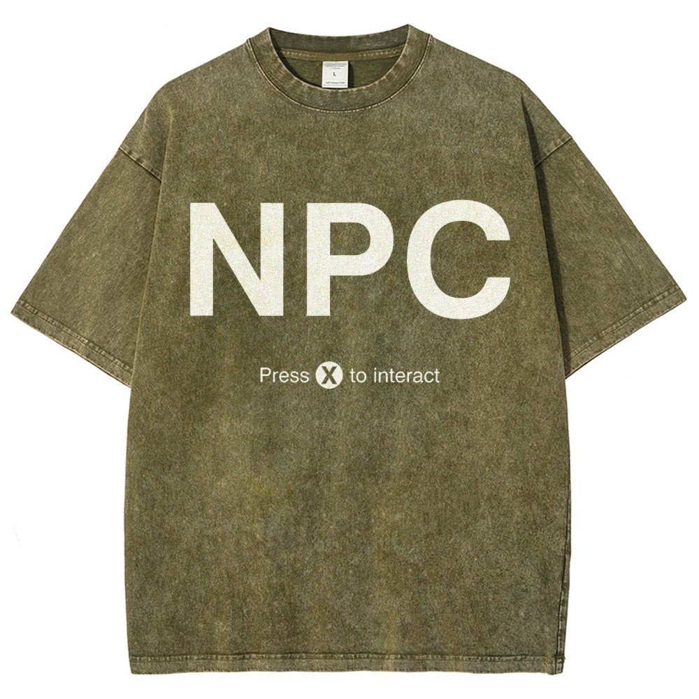 NPC Press X to Interact Vintage Distressed T-shirt