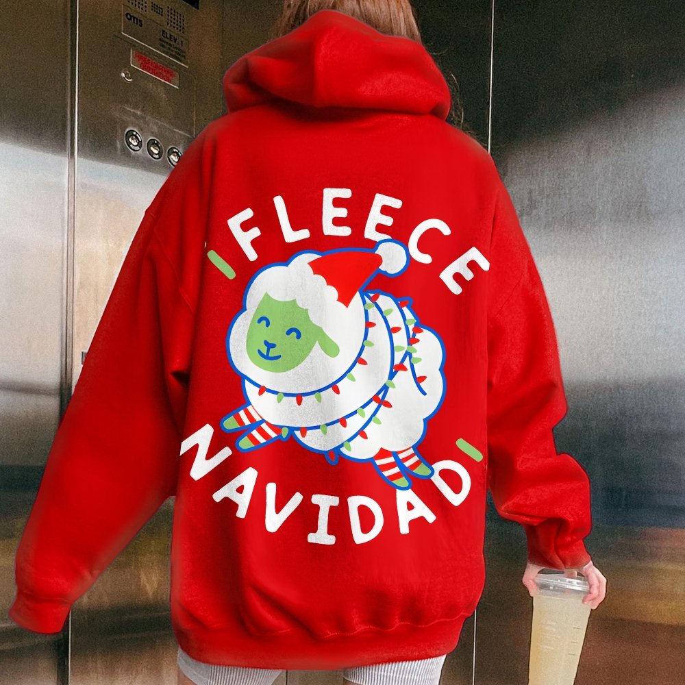iFleece Navidad! Printed Back Cotton Hoodie
