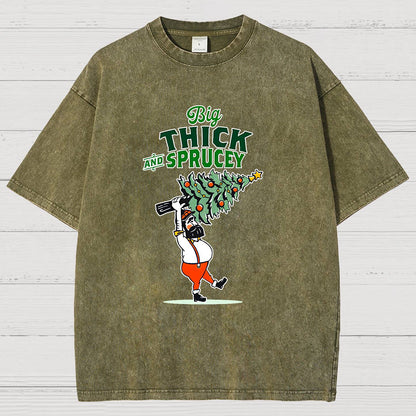 Big Thick & Sprucey，Christmas Vintage Distressed T-shirt