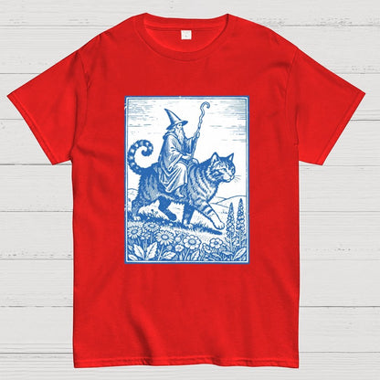 Wizard Cat Rider Geek T-Shirt