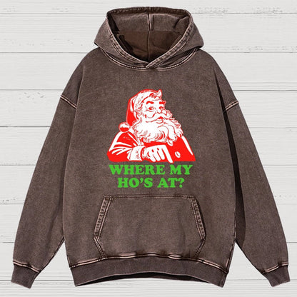 Ho Ho Ho Christmas Vintage Distressed Hoodie
