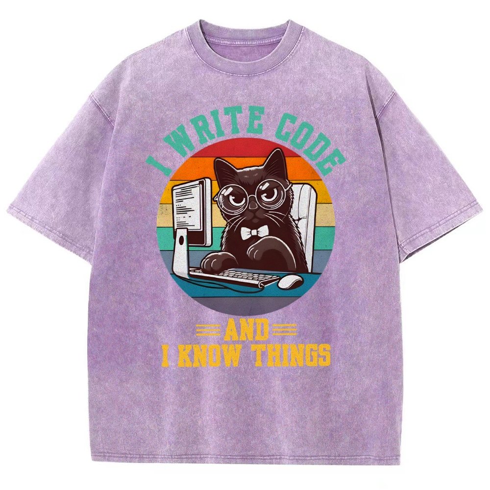 I Write Code And I Know Thing Vintage Distressed T-shirt